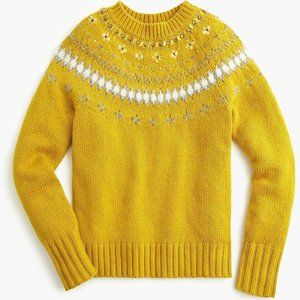 NWOT J. Crew Jeweled Embellished Fair Isle Sweater